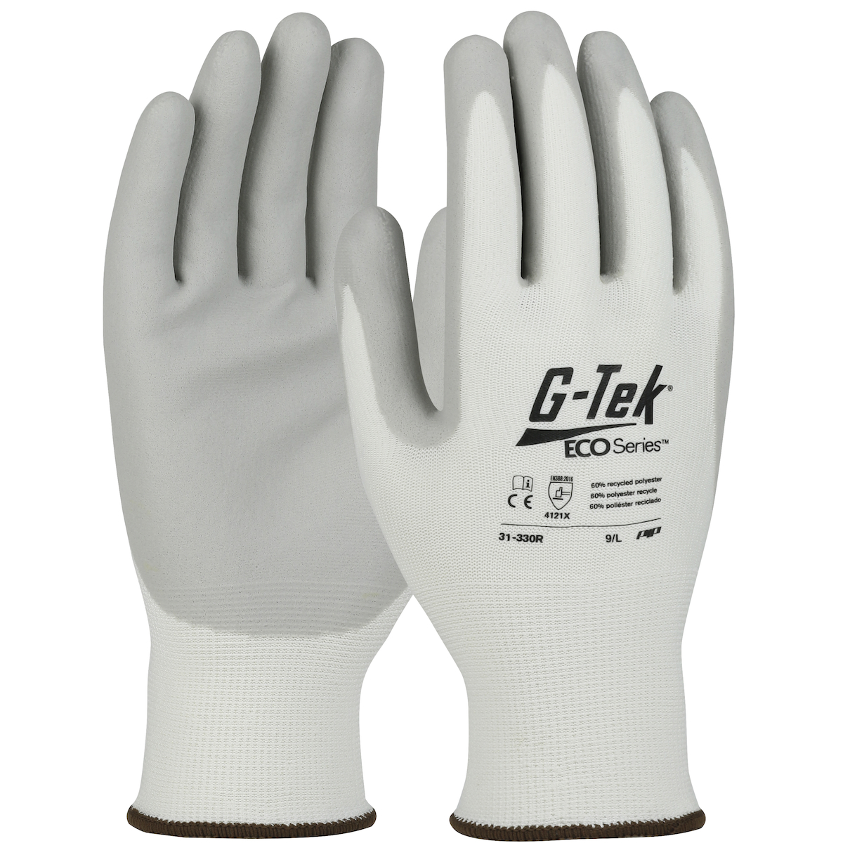 #31-330R PIP® G-Tek® ECO Series™ Seamless Knit Recycled Yarn / Spandex Blended Glove with Nitrile Foam Coated Grip on Palm & Fingers